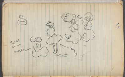Sketchbook, página 076: Figuras com notas de Maurice Prendergast