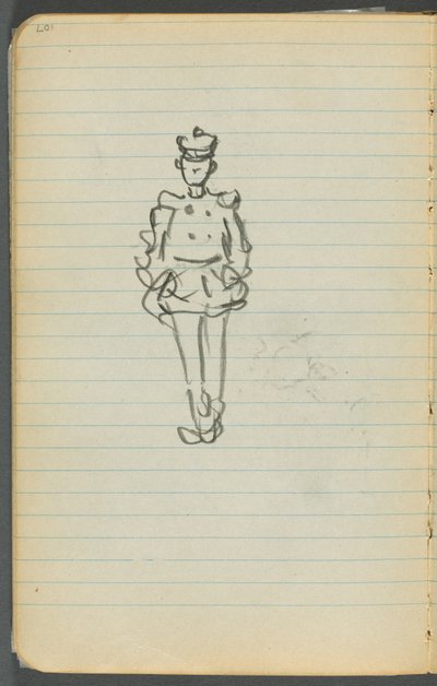 Sketchbook, página 107: Marinheiro de Maurice Prendergast