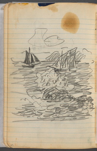Sketchbook, página 134: Vista da Marinha de Maurice Prendergast