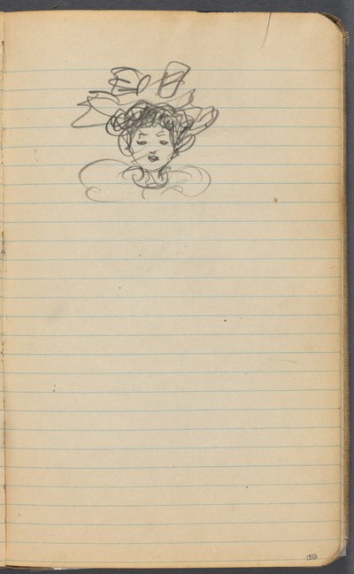 Caderno de esboços, página 159: Cabeça de uma mulher de Maurice Prendergast