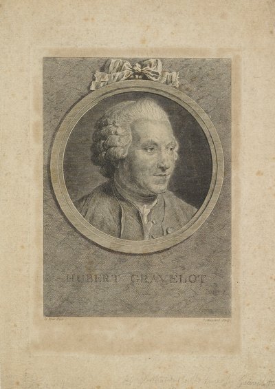 Hubert Gravelot, gravado por Jean Massard, o Velho (1740-1822), c.1770 de Maurice Quentin de La Tour