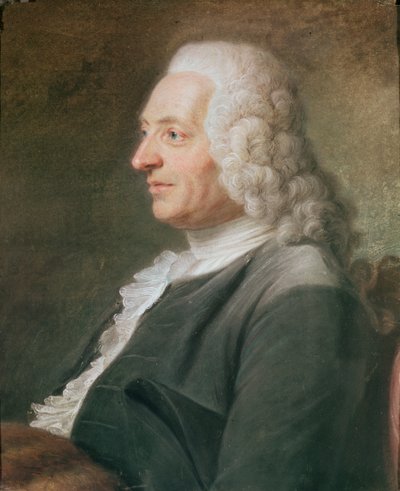Retrato, pensado para ser o Presidente Hénault (pasel no papel) de Maurice Quentin de La Tour