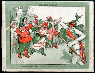 Ilustração de Maurice Radiguet (1866-1941) na Mode na Alemanha, ca. 1915 - Último Esforço - Guerra de 14 -18, Alemanha Prússia, Moda, Triplice - William II de Maurice Radiguet