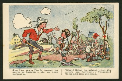 Cartão Postal, Satirical em Cores de Maurice Radiguet