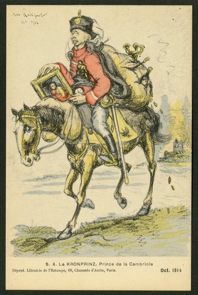 Cartão Postal, Satirical em Cores de Maurice Radiguet