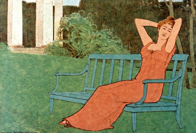 Mulher num jardim de Maurice Realier Dumas