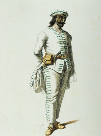 Brighella em 1570, por Maurice Sand (1823-1889) de Maurice Sand