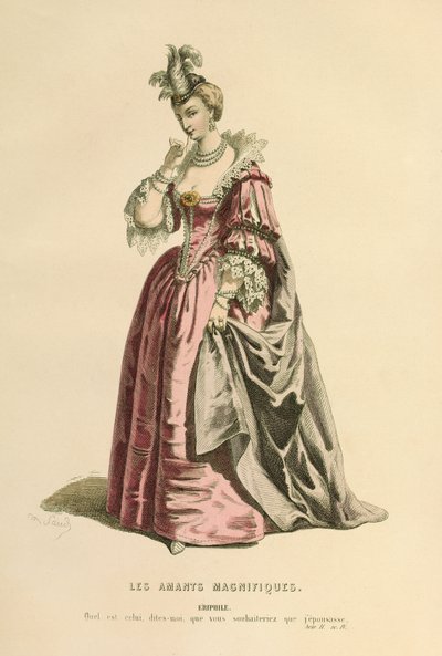 Traje para o papel de Eriphile, c.1868 (gravura) de Maurice Sand