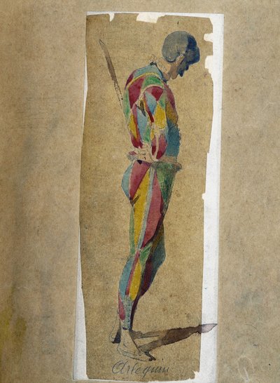 Arlequim, de "Masques et bouffons" (comédia italiana), textos e desenhos de Maurice Sand, gravuras de A. Manceau, prefácio de Georges Sand de Maurice Sand