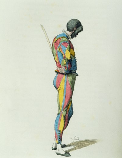 Arlequim em 1858, por Maurice Sand (1823-1889) de Maurice Sand