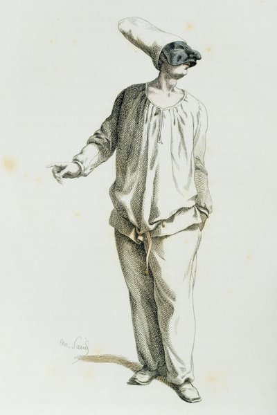Pulcinella em 1800, por Maurice Sand (1823-1889) de Maurice Sand