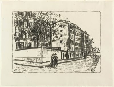 A Rua de Orchampt (Orchampt Street), placa 12 do Álbum de litografias originais de Maurice Utrillo