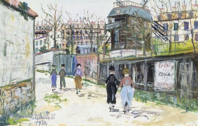 O Moinho da Galette, Montmartre de Maurice Utrillo