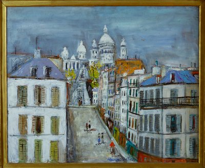 Rua Chappe, Montmartre, c.1937 (óleo sobre tela) de Maurice Utrillo