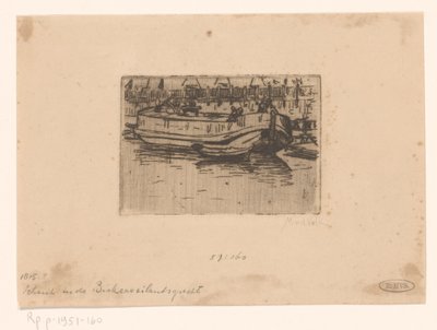 Barco no canal de Bickersgracht, Amsterdão de Maurits van der Valk (signed by artist)