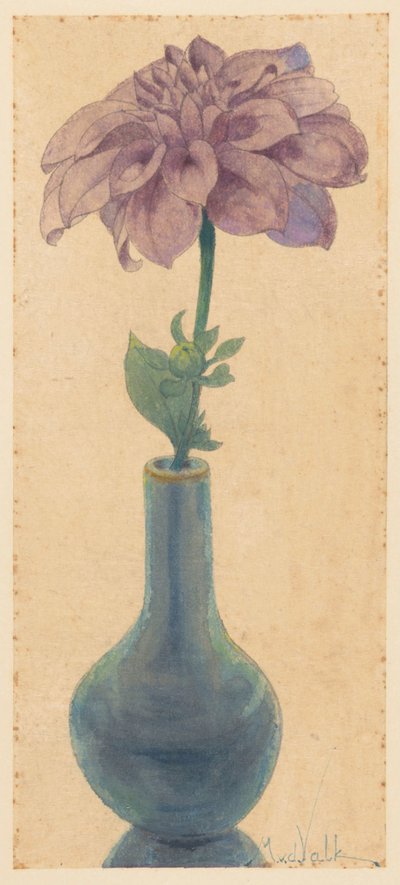 Vaso de vidro azul com lilás Dahlia de Maurits van der Valk