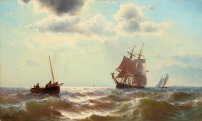 Luz de verão no Mar 1864 (Óleo sobre tela) de Mauritz Frederik Hendrik De Haas
