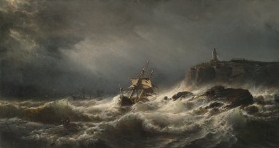 Naufrágio na Ilha de Jersey, 1862 de Mauritz Frederik Hendrik De Haas