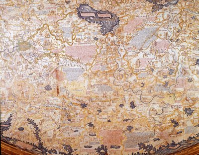 Vista da Rússia Detalhe do mapa do mundo (mappamundi) do irmão Maurus (Mauro) camaldolese 1459 Biblioteca Marciana, Veneza de Mauro Fra