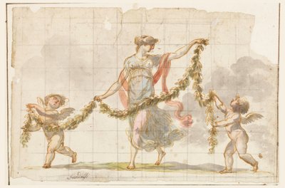 Desenho, Pintura mural, ca. 1820 de Mauro Gandolfi