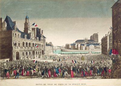 A chegada do duque de Orleans no Hotel de Ville, 31 de julho de 1830, gravado por Cropin de Mavski
