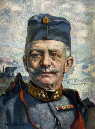 Retrato de Conrad von Hotzendorf (1852-1925), marechal do Exército Austro-Húngaro" (desenho) de Max Antlers