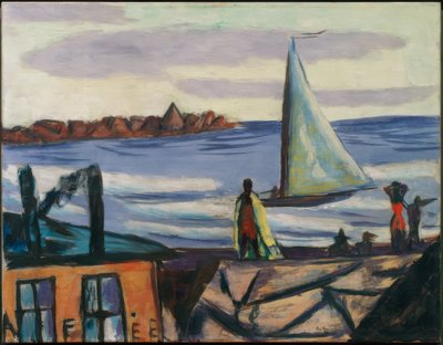 Vista da casa de banho perto de Bandol de Max Beckmann