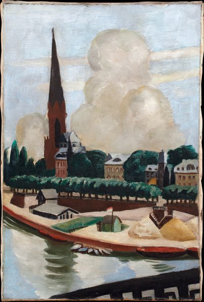 Margem do Meno e igreja de Max Beckmann