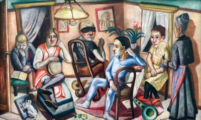 Antes do baile de máscaras de Max Beckmann