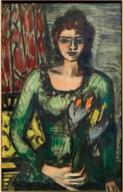Retrato do Quappi no saltador verde de Max Beckmann