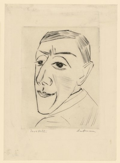 Retrato do actor N. M. Zeretelli (prancha 4 de: A terceira pasta de Ganimedes) de Max Beckmann