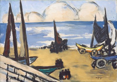 Barcos na praia de Max Beckmann