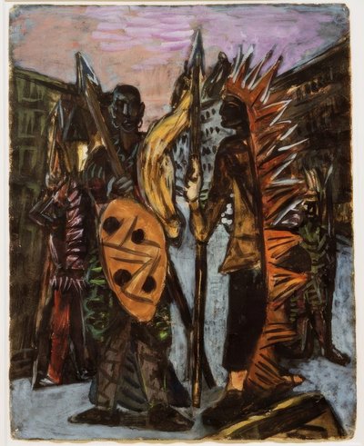 Garotos Brincando de índio de Max Beckmann
