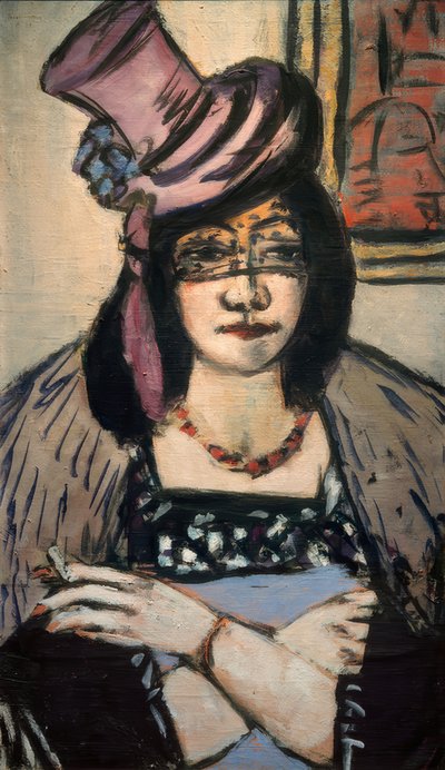 Senhora com chapéu e véu de Max Beckmann