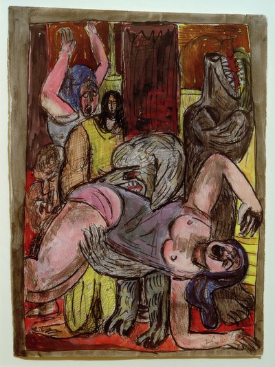 Os cães ficam maiores de Max Beckmann