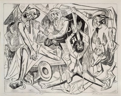 A noite (prancha 7 de: «O Inferno») de Max Beckmann