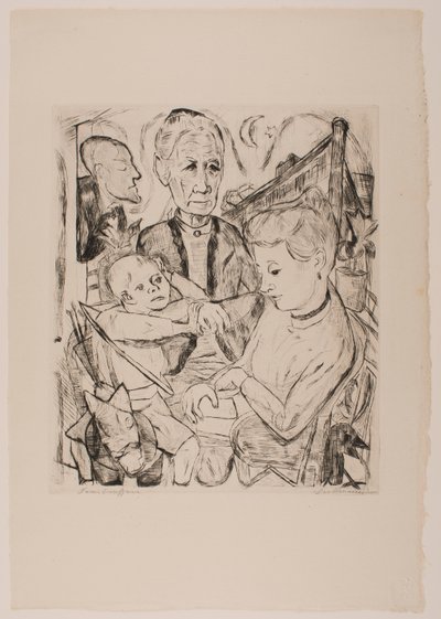 Cena Familiar (Família Beckmann), placa 2 da pasta "Faces". de Max Beckmann