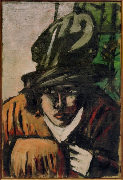 Mulher com chapéu e muff de Max Beckmann