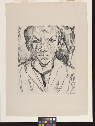 Auto-retrato Frontal com Empena em Fundo da Casa de Max Beckmann