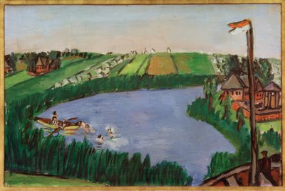 Paisagem holandesa com banhistas de Max Beckmann
