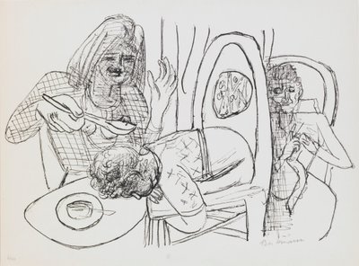Não Quero Comer a Minha Sopa, prato 6 do portfólio "Dia e Sonho". de Max Beckmann