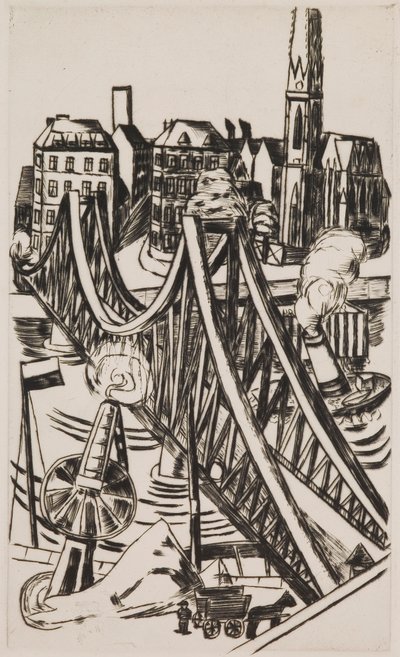 Ponte Grande ("Eiserner Steg" em Frankfurt am Main) de Max Beckmann