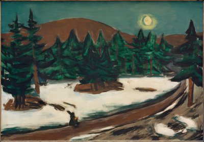 Paisagem lunar nas montanhas com neve de Max Beckmann