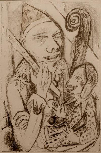 Pierrot com máscara de Max Beckmann