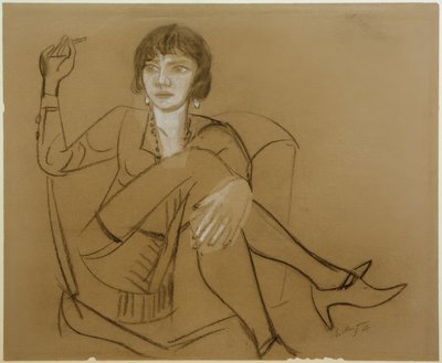 Quappi, fumar na cadeira do clube de Max Beckmann