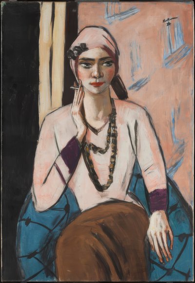 Quappi em Pink Jumper de Max Beckmann