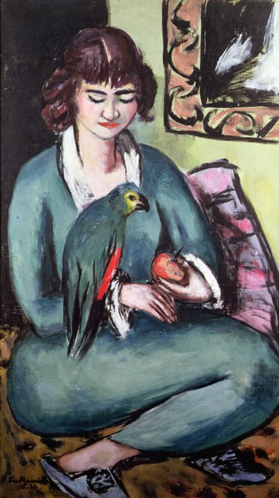 Quappie com um papagaio de Max Beckmann