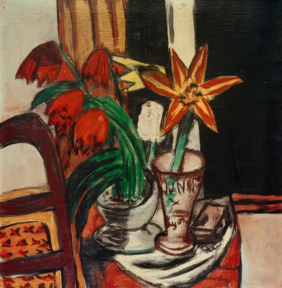 Tulipas vermelhas e lírios de fogo de Max Beckmann