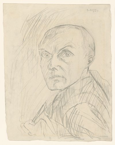 Autorretrato de semiperfil para a esquerda de Max Beckmann