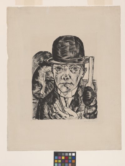 Auto-retrato em chapéu de coco de Max Beckmann